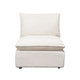 Ivy Armless Chair in White Faux Shearling, 31-Inch W x 37-Inch D x 34-Inch H