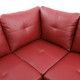 Red 3-Piece Faux Leather L-Shaped Sectional Sofa with Right-Side Chaise