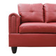 Red 3-Piece Faux Leather L-Shaped Sectional Sofa with Right-Side Chaise
