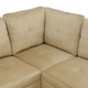 Beige 3-Piece Flannel Sectional Sofa with Right-Facing Chaise and Lift-Top
