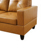 Turmeric 3-Piece Semi-PU Synthetic Leather Sectional with Left-Facing Chaise