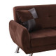 Brown 3-Piece Flannel Sectional Sofa with Right-Facing Chaise and Storage