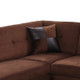 Brown 3-Piece Flannel Sectional Sofa with Right-Facing Chaise and Storage