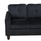 Black 3-Piece Upholstered L-Shaped Sectional Sofa with Right-Side Chaise