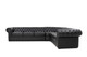 Black Leather Chesterfield Corner Sectional Sofa with Right-Facing Return