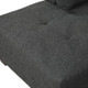 Black Gray 3-Piece Linen Sectional with Left-Facing Chaise Storage Ottoman