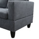 Dark Gray 3-Piece Flannelette Sectional Sofa with Left-Facing Chaise and Ottoman