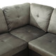 Taupe 3-Piece Flannel and PVC Sectional Sofa with Left-Facing Chaise and Ottoman