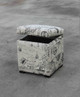 Espresso 5-Piece Printed Fabric Storage Ottoman and Coffee Table Set with Seats