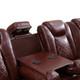 Red 3-Piece Breathable Leather Reclining Corner Sectional with Consoles and LED