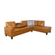 Ginger 3-Piece Semi-PU Synthetic Leather Sectional with Right-Facing Chaise