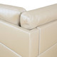 Bright Light Gray 3-Piece Semi-PU Synthetic Leather Sectional with Left-Facing
