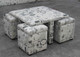 Light Gray Pineapple Fabric Lift-Top Storage Ottoman with Tufted Cushion