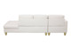White 2-Piece Faux Leather Sectional Sofa with Left-Facing Chaise and Gold-Tone