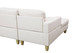 White 2-Piece Faux Leather Sectional Sofa with Left-Facing Chaise and Gold-Tone
