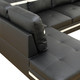 Black and White 3-Piece Semi-PU Synthetic Leather Sectional with Right-Facing