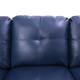 Blue 3-Piece Semi-PU Synthetic Leather Sectional Sofa with Right-Facing Chaise
