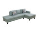 Pale Green 2-Piece Calico Sectional Sofa with Right-Facing Chaise and Track Arms