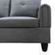 Dark Gray 3-Piece Faux Leather L-Shaped Sectional Sofa with Left-Side Chaise