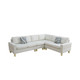Beige 4-Piece Massa Flannel Modular Corner Sectional Sofa with Armless Chair