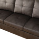 Dark Brown 3-Piece Flannel Upholstered L-Shaped Sectional Sofa with Left-Facing