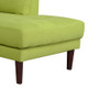 Chartreuse 2-Piece Flannel Sectional Sofa with Right-Facing Chaise and Wood Legs