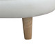White Calico Sectional Ottoman with Padded Cushion and Tapered Legs and Supports