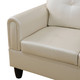 Pearl White 3-Piece Faux Leather Sectional Sofa with Right-Facing Chaise