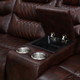 Dark Red 3-Piece Breathable Leather Reclining Corner Sectional with Consoles