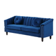Blue 3-Piece Microfiber Living Room Set with Sofa Loveseat and Armchair