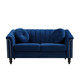 Blue 3-Piece Microfiber Living Room Set with Sofa Loveseat and Armchair