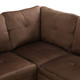 Chocolate Brown 3-Piece Upholstered Sectional Sofa with Right-Side Chaise