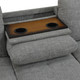Brown Gray 3-Piece Linen Sectional Sofa with Left-Facing Chaise Storage Ottoman