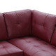 Red 3-Piece Semi-PU Synthetic Leather Sectional with Right-Facing Chaise Storage