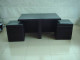 Blue Flannel Lift-Top Storage Ottoman with Tufted Cushion and Tapered Legs
