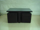 Blue Flannel Lift-Top Storage Ottoman with Tufted Cushion and Tapered Legs