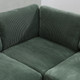 Brown Corduroy Fabric Padded Modular Sectional Ottoman with Nailhead Trim