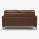 Chocolate Brown Top-Grain Leather Loveseat with Tufted Back Cushions and Tapered