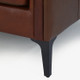 Chocolate Brown Top-Grain Leather Loveseat with Tufted Back Cushions and Tapered