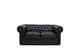 Black Leather Loveseat with Padded Back and Arms and Supportive Seat Cushioning