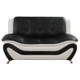 Black and White Faux Leather 3-Piece Living Room Set with Sofa Loveseat