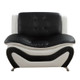 Black and White Faux Leather 3-Piece Living Room Set with Sofa Loveseat