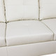 White 3-Piece Faux Leather L-Shaped Sectional Sofa with Right-Facing Chaise