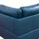 Deep Blue 3-Piece Faux Leather Sectional Sofa with Right-Facing Chaise