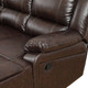 Brown 2-Piece Faux Leather Reclining Sectional with Right-Facing Chaise and Cup