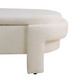 Off-white Sackcloth Sectional Ottoman with Padded Cushion and Tapered Legs