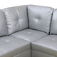 Silver 3-Piece Semi-PU Synthetic Leather Sectional Sofa with Left-Facing Chaise