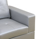 Silver 3-Piece Semi-PU Synthetic Leather Sectional Sofa with Left-Facing Chaise