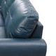 Denim Blue 3-Piece Faux Leather Sectional Sofa with Left-Facing Chaise