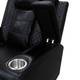 Black Breathable Leather Reclining Loveseat with Comfortably Shaped Arms